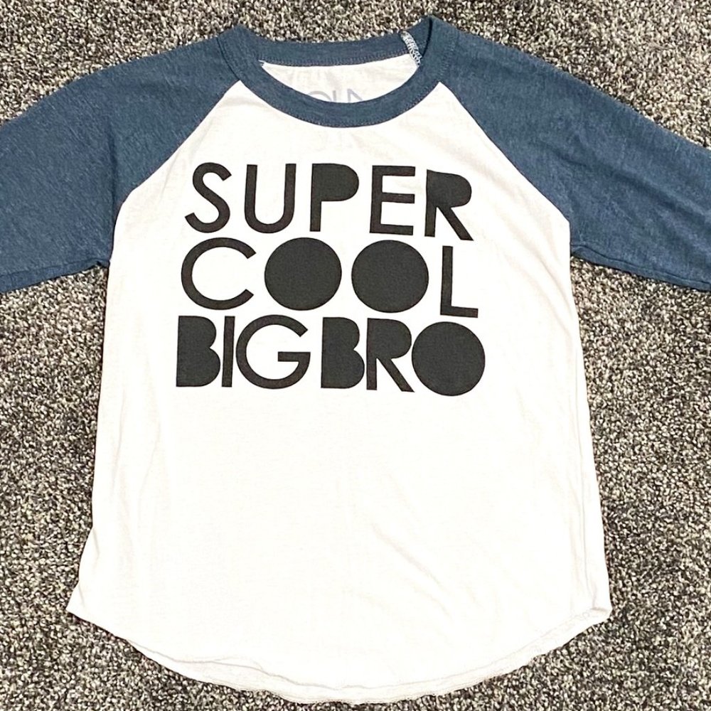 Super Cool Big Bro 3/4 Sleeve Baseball Tee